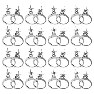  40 piezas ganchos para pendientes de acero inoxidable redondos componentes para pendientes franceses - Imagen 1 de 20