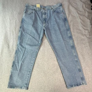 Wrangler Rugged Wear Blue Jeans Mens 42x29 Medium Wash Cotton Denim Workwear NWT - Picture 1 of 9