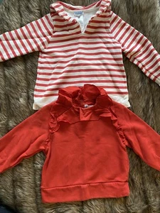 Jacadi red white girls 6 sweater sweatshirt fleece Sailor Sailing SET LOT - Picture 1 of 6