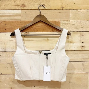 Nuevo con etiquetas Corsé 7 Para Toda la Humanidad Top Cierre de Cremallera Sin Mangas Ajustado Crudo Talla Grande - Imagen 1 de 5