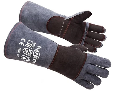 Animal Handling Gloves Bite Proof Double Leather Reinforced Padding Size 16 - Image 1 of 2