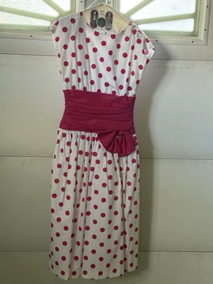 VTG Patty O'Neil  Pink & White Polka Dot Dress Size 10,Very Good Pre-Owned Cond! - Image 1 of 4