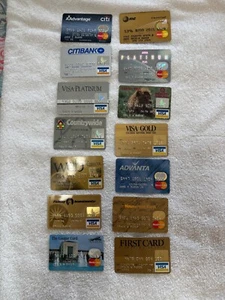 Lot Of 14 Vintage Bank Credit Charge Cards Lot 4. Fidelity, Citibank, AAdvantage - Picture 1 of 2