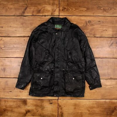 Chaqueta de cuero Elite vintage años 90 negra Foto 1 de 4