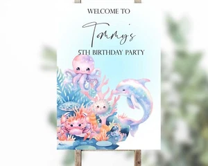 Personalised Under The Sea Party Welcome Sign - Birthday, Party Decoration - Picture 1 of 1