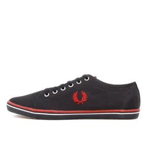 Fred Perry Kingston Twill Navy Schuhe Sneaker Blau Rot - Bild 1 von 6