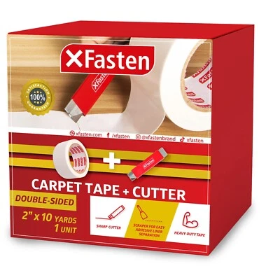 XFasten Double Sided Carpet Tape, 2" x 10 Yards + 1 Pocket Sized and Heavy-Du... - Image 1 of 4