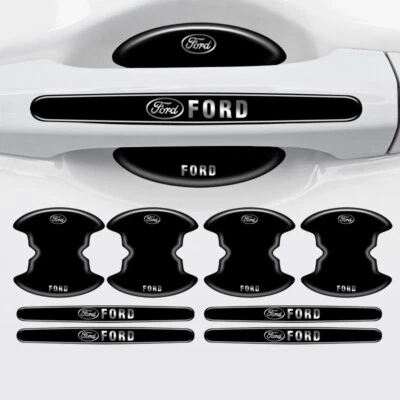 Nuevo 8 PIEZAS Negro Manija de Puerta de Coche Tazón Película Adhesiva Protector Ajuste para Ford Foto 1 de 2