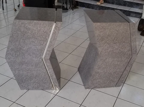CUSTOM MODERN GEOMETRIC FAUX MARBLE FORMICA PEDESTAL BASES FOR DINING TABLE Cover