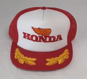 Vintage Honda Motorcycles Trucker Hat Cap Gold Leaf Scrambled Eggs Snapback NWOT - Picture 1 of 14
