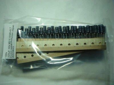 100x 220uF 10V 85°C ESR=0,7 ELKO radial Rubycon Japan #2E5#242a - Bild 1 von 4