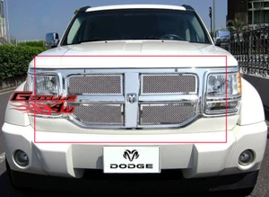 Se adapta al inserto de rejilla de malla cromada superior de acero inoxidable para Dodge Nitro 2007-2011 - Imagen 1 de 2