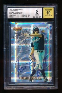 JOSE CRUZ JR. 1997 BOWMAN BEST AUTOGRAPH ATOMIC REFRACTOR SP RC BGS 8 (10 AUTO)