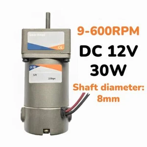 DC12V 30W Adjustable Variable Gear Reducer Motor Round Shaft Motor 9-600r/min - Picture 1 of 7