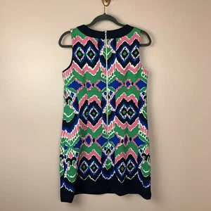Gabby Skye Women’s Multi-color Abstract Print Dress Sleeveless Pink Blue Green 8 - Picture 1 of 7