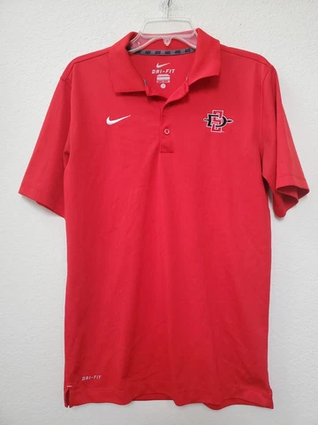 Nike Dri-Fit NCAA SDSU Aztecs Polo Shirt Men's Size Small Red/White/Black Cover