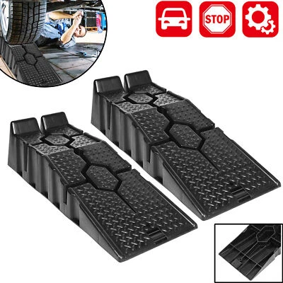 2x Kunststoff Auffahrrampe Rampe Schwarz Wagenheber Hebebühne bis 2,5 Tonnen Neu - Bild 1 von 4