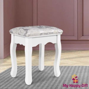 Artiss Dressing Stool Bedroom White Make Up Chair Living Room Fabric Furniture - Picture 1 of 9