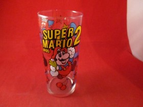 Super Mario Bros. 2 Nintendo NES Era Promotional Glass 1989