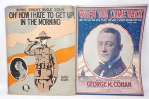 WORLD WAR I SHEET MUSIC, INC. BERLIN, COHAN, KAHN - GREAT COVERS - VG COND. - Picture 1 of 4