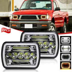 Pair 5x7" 7x6" LED Headlights For Toyota Pickup 82-95 Tacoma 1995-1997 Hi/Lo DRL - Picture 1 of 14