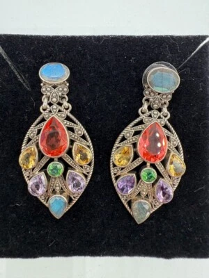 Nicky Butler MULTI GEMSTONE LABRADORITE Dangle Earrings RARE FIND NEW - Image 1 of 4