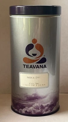Teavana Tea Canister Pre-Owned Empty Tea Canister Purple with Silver Cylinder - Image 1 of 4