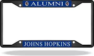 Johns Hopkins ALUMNI Black License Plate Frame - Picture 1 of 1