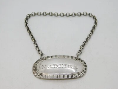 Antigua etiqueta de jarra Madeira emplumada de plata esterlina Jorge III de 1798 Londres Foto 1 de 4