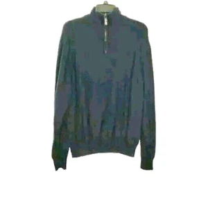 Nautica 1/4 Zip Mock Neck Sweater Mens Large Navy Blue Casual Pullover - Picture 1 of 5