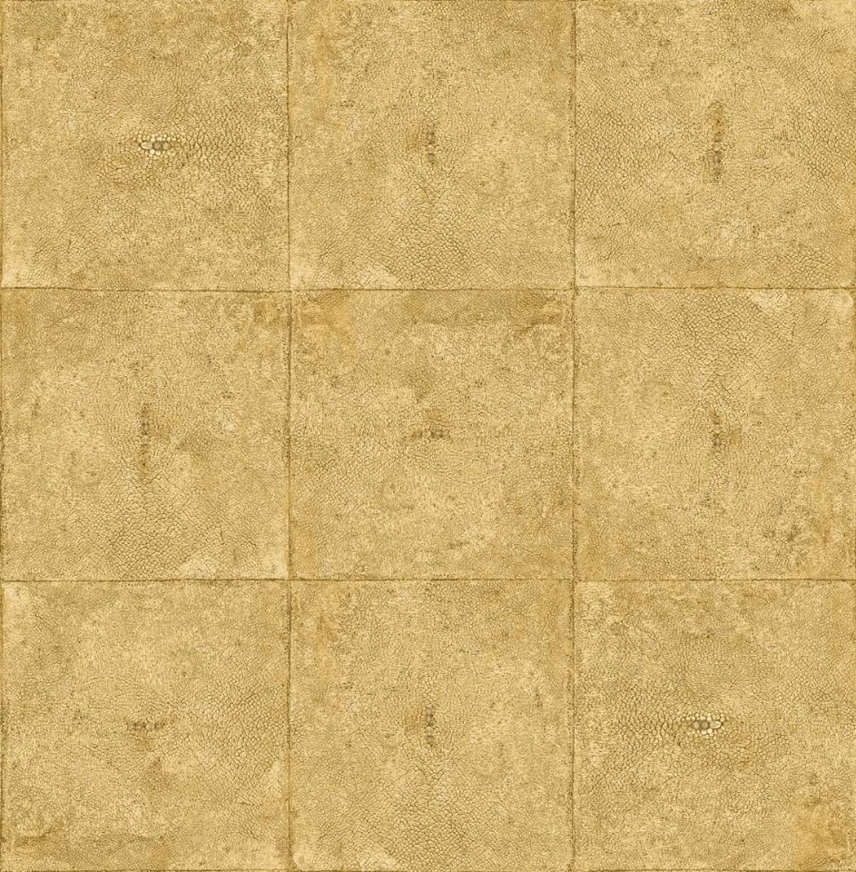 Wallpaper Faux Gold Leaf Crackled Squares, 56 sq ft / bolt - Image 1 of 1