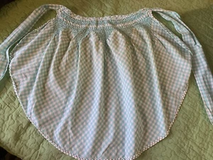 Vintage Küchenschürze 50er Jahre blau-weiß kariert - Bild 1 von 4