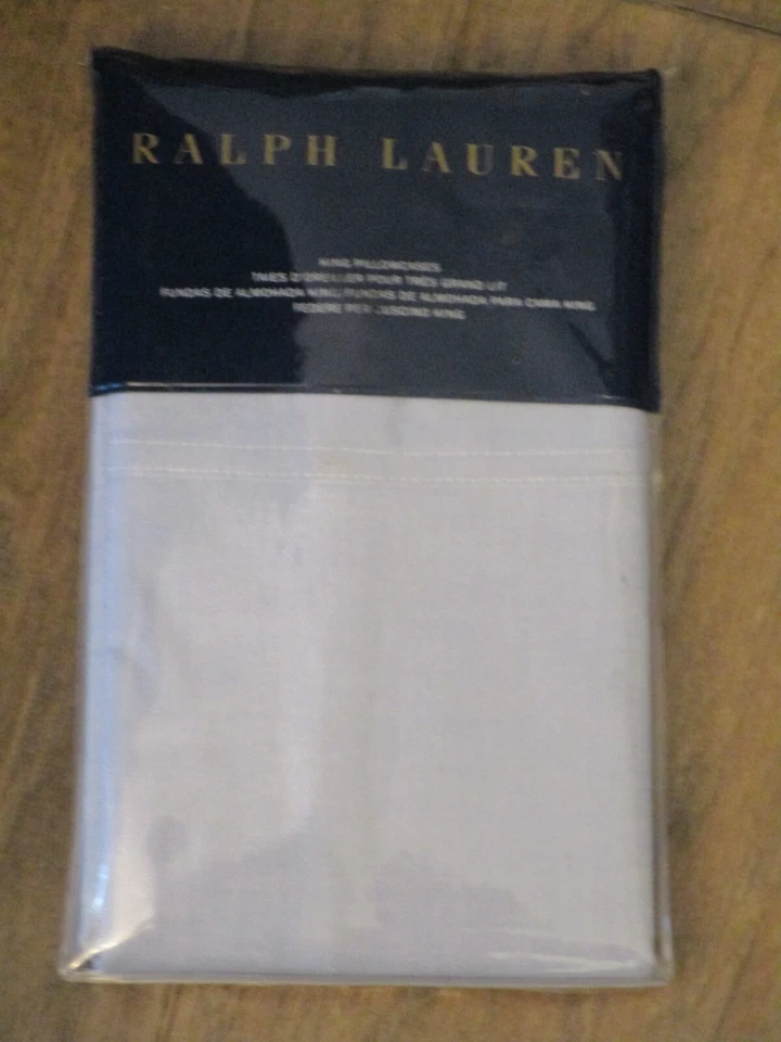 RALPH LAUREN СИНИЙ OXFORD ТВЕРДЫЙ КОРОЛЬ НАВОЛОЧКА КОМПЛЕКТ НОВЫЙ - Изображение 1 из 1