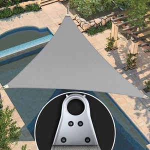 ColourTree Grey Custom Size Super Ring Right Triangle Sun Shade Sail (Medium) - Picture 1 of 8