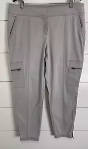 Eileen Fisher Crop Ankle Zip Cargo Pant Cotton Gray Womens Large - Picture 1 of 6