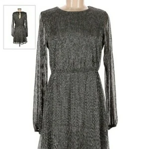 Gold Silver Metallic Party Dress Glam Cocktail Xhiliration Size Medium NEW - Picture 1 of 8