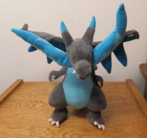 2014 Pokemon Stuffed Plush Toy Animal Mega Charizard 9" Blue Poseable Wired Wing - Picture 1 of 7