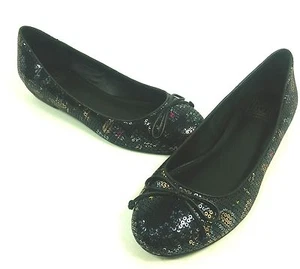 POUR LA VICTOIRE, HESSA FLAT, GREY/ BLACK/ SEQUIN, WOMENS, US SIZE 8 M, EUR 38 - Picture 1 of 6