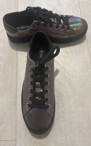 A|X ARMANI EXCHANGE Women's Shiny Party Action Leather LaceUp Sneaker US Size 10 - Picture 1 of 7