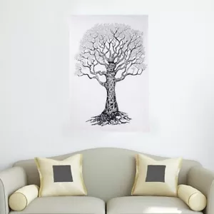 Cotton Hippie Bohemian Psychedelic Dry Tree Mandala Wall Hanging Indian Tapestry - Picture 1 of 2