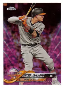 TOPPS CHROME UPDATE 2018 #HMT66 MANNY MACHADO RIFRATTORE ROSA - Foto 1 di 1