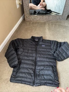 Patagonia Down Jacket Kids Xl Black Insulated Puffer - Picture 1 of 5