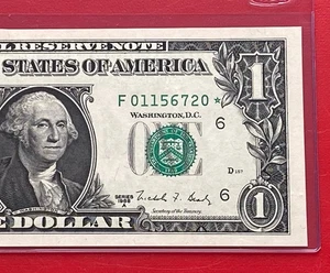 1988 A  STAR NOTE $1 DOLLAR BILL ( ATLANTA F ) UNCIRCULATED - Picture 1 of 3