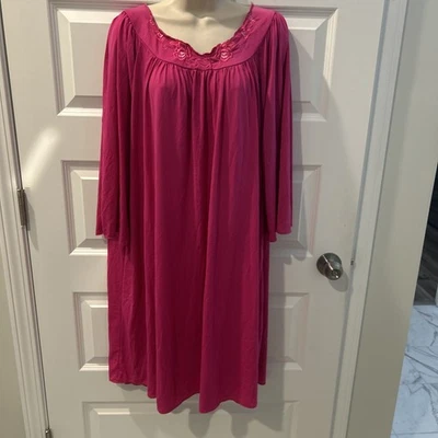 CAMISA DE NOITE Miss Elaine feminina exclusiva para dilliards manga longa rosa tamanho 3X - Imagem 1 de 4