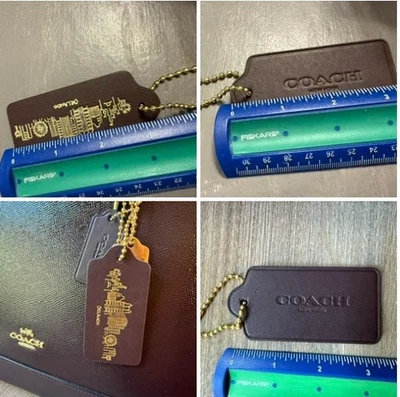 Coach XL OXBLOOD Bordeaux Hangtag bag charm reverses to Orlando skyline in gold - Image 1 of 4