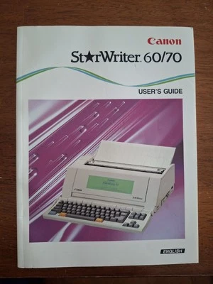TYPEWRITER CANON STARWRITER 60/70 Users Guide English 1985 - Image 1 of 2