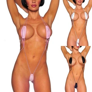 Swimwear Leisure Sexy Swimsuit Thong Underwear V String Wet Look - Picture 1 of 10