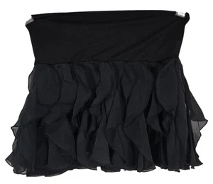 Vintage Y2K Bebe schwarz Rüschen Micro Minirock Seide adrett Indie Sleaze Emo Gr. S - Bild 1 von 4