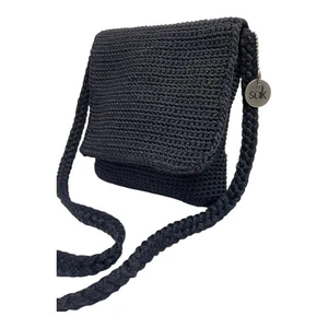 The Sak Crochet Black Boho Shoulder Bag Purse Nice - Picture 1 of 10