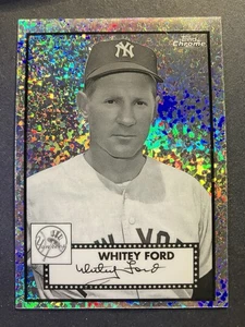 2021 Whitey Ford Black and White Mini Diamond Refractor Topps Chrome Anniversary - Picture 1 of 2